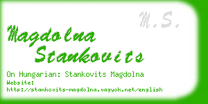 magdolna stankovits business card